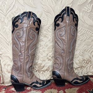 Larry Mahan Tan and Black Heeled Boots Most Compliments Ever!